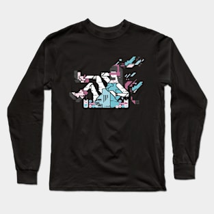 Pixel Art Music Girl Long Sleeve T-Shirt